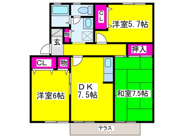 メゾンボヌールの物件間取画像